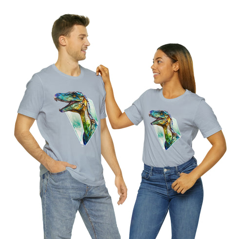 Stained Glass Velociraptor - Short Sleeve Tee